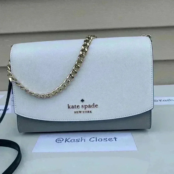 Kate Spade Carson Crossbody Purse Convertible Shoulder Bag Nimbus Grey - Picture 6 of 12